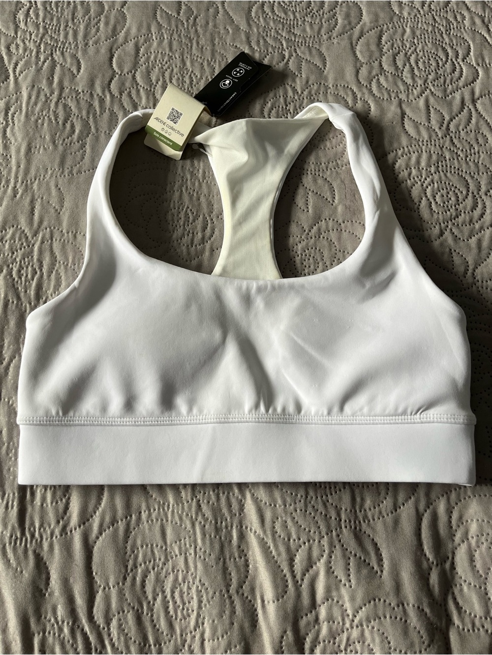 Ardene White Racerback Sports Bra with Wide Underband